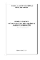 Giúp học sinh phát hiện sai lầm khi giải phương trình vô tỉ