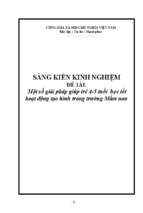 Skkn một số giải pháp giúp trẻ 4 5 tuổi học tốt hoạt động tạo hình trong trường mầm non