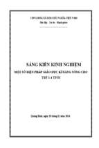 Skkn một số biện pháp giáo dục kỹ năng sống cho trẻ 3 4 tuổi.