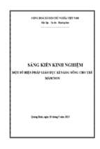 Skkn một số biện pháp giáo dục kỷ năng sống cho trẻ 4 5 tuổi