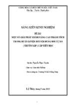 Skkn một số giải pháp nhằm nâng cao thành tích trong huấn luyện bơi nội dung 50m tự do (trườn sấp) cấp tiểu học