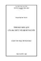 Tính bất khả quy của đa thức với hệ số nguyên