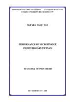 Performance of microfinance institutions in vietnam