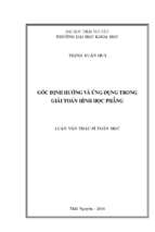 Góc định hướng và ứng dụng trong giải toán hình học phẳng