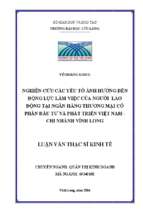 Nghiên cứu các yếu tố ảnh hưởng đến động lực làm việc của người lao động tại ngân hàng thương mại cổ phần đầu tư và phát triển việt nam   chi nhánh vĩnh long