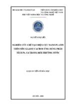 Nghiên cứu chế tạo điện cực nano platin trên nền glassy cacbon ứng dụng phân tích pb, cd trong môi trường nước
