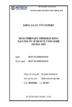 Hoàn thiện quy trình bán hàng tại công ty cp dịch vụ công nghệ tin học hpt