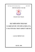  đặc điểm hình thái học và một số yếu tố tiên lượng của u nguyên bào thần kinh ở trẻ em