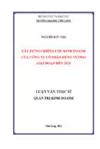 Xây dựng chiến lược kinh doanh của công ty cp hùng vương giai đoạn đến 2025