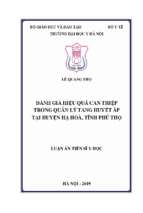  đánh giá hiệu quả can thiệp trong quản lý tăng huyết áp tại huyện hạ hòa, tỉnh phú thọ