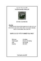 đánh giá hiện trạng nước sinh hoạt và đề xuất một số giải pháp nâng cao chất lượng nước tại xã quốc khánh, huyện tràng định, tỉnh lạng sơn