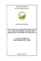 Thực trạng và giải pháp huy động nguồn lực cộng đồng trong xây dựng nông thôn mới tại huyện phù yên   tỉnh sơn la