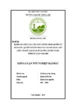 đánh giá kết quả công tác cấp giấy chứng nhận quyền sử dụng đất trên địa bàn xã xuân dương, huyện na rì, tỉnh bắc kạn