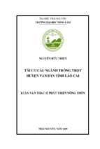 Tái cơ cấu ngành trồng trọt huyện văn bàn, tỉnh lào cai