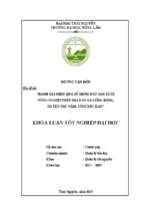 đánh giá hiệu quả sử dụng đất sản xuất nông nghiệp trên địa bàn xã công bằng, huyện pác nặm, tỉnh bắc kạn