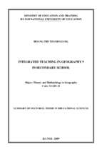 Dạy học tích hợp trong môn địa lí 9 ở trường trung học cơ sở tt tiếng anh