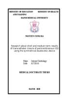 Nghiên cứu kết quả sớm và trung hạn của phương pháp bít thông liên thất phần quanh màng qua ống thông bằng dụng cụ hai đĩa đồng tâm tt tiếng anh