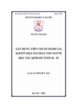 Xây dựng tiêu chuẩn đánh giá khuôn mặt hài hòa cho người dân tộc kinh độ tuổi 18   25