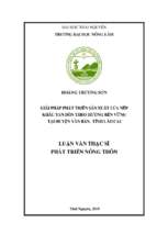 Giải pháp phát triển sản xuất lúa nếp khẩu tan đón bền vững tại huyện văn bàn