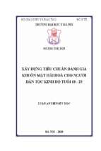 Xây dựng tiêu chuẩn đánh giá khuôn mặt hài hòa cho người dân tộc kinh độ tuổi 18   25