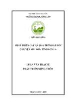 Phát triển cây ăn quả trên đất dốc ở huyện mai sơn, tỉnh sơn la