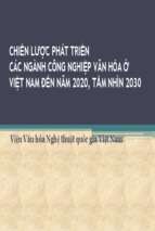 Phát triển các ngành công nghiệp văn hóa ở việt nam tầm nhìn đến năm 2030