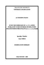 Nghiên cứu biểu hiện gen gmchi1a liên quan đến tổng hợp isoflavone phân lập từ cây đậu tương (glycine max (l.) merill)” tt tiếng anh