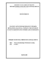 Dạy học toán cao cấp theo hướng phát triển tư duy phân tích cho sinh viên đại học khối ngành kinh tế, kĩ thuật tt tien anh