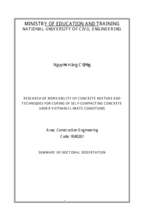 Nghiên cứu tính công tác hỗn hợp bê tông và kỹ thuật bảo dưỡng bê tông tự lèn trong điều kiện khí hậu việt nam tt tiếng anh