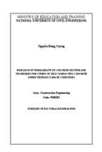 Nghiên cứu tính công tác hỗn hợp bê tông và kỹ thuật bảo dưỡng bê tông tự lèn trong điều kiện khí hậu việt nam tt tiếng anh