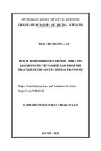 Trách nhiệm công vụ của công chức theo pháp luật việt nam từ thực tiễn các tỉnh nam trung bộ tt tiếng anh