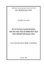 Xử lý nợ xấu tại ngân hàng thương mại trách nhiệm hữu hạn một thành viên đại dương