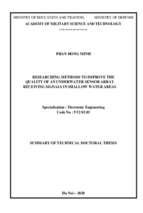 Nghiên cứu giải pháp nâng cao chất lượng mảng cảm biến thu tín hiệu thủy âm trong vùng biển nông tt tiếng anh