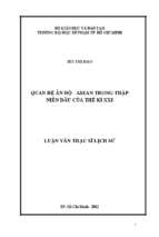 Quan hệ ấn độ   asean trong thập niên đầu của thế kỉ xxi