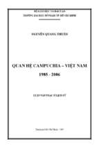 Luận văn thạc sĩ lịch sử  quan hệ campuchia – việt nam 1985   2006