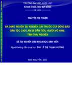 đa dạng nguồn tài nguyên cây thuốc của đồng bào dân tộc cao lan xã dân tiến, huyện võ nhai, tỉnh thái nguyên