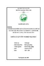 Tìm hiểu hoạt động sản xuất kinh doanh của hợp tác xã dược liệu phú lương tại xóm bún 1, xã phấn mễ, huyện phú lương, tỉnh thái nguyên