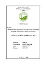 đánh giá hiệu quả sản xuất rau an toàn tại thị trấn hùng sơn, huyện đại từ, tỉnh thái nguyên