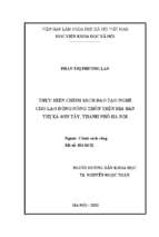 Thực hiện chính sách đào tạo nghề cho lao động nông thôn trên địa bàn thị xã sơn tây, thành phố hà nội