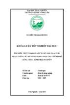 Tìm hiểu thực trạng và đề xuất giải pháp cho phát triển các mô hình trang trại trên địa bàn thành phố sông công tỉnh thái nguyên