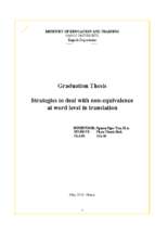 Graduation thesis strategies to deal with non equivalence at word level in translation