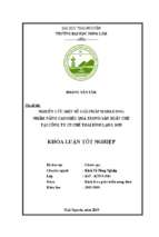 Nghiên cứu một số giải pháp marketing nhằm nâng cao hiệu quả trong sản xuất chè tại công ty cp chè thái bình lạng sơn