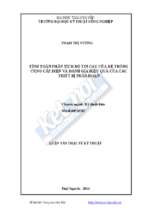 Tính toán phân tích độ tin cậy của hệ thống cung cấp điện và đánh giá hiệu quả của các thiết bị phân đoạn