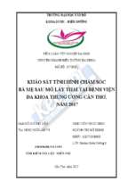 Khảo sát tình hình chăm sóc bà mẹ sau mổ lấy thai tại bệnh viện đa khoa trung ương cần thơ, năm 2017