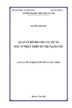 Quản lý rủi ro cho các dự án đầu tư phát triển đô thị tại hà nội