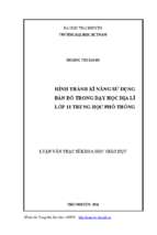 Hình thành kỹ năng sử dụng bản đồ trong dạy học địa lý lớp 11 trung học phổ thông