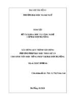 Xây dựng quy trình vận dụng phương pháp dạy học theo dự án cho sinh viên học tiếng pháp tại đại học đà nẵng