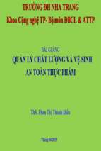 Bài giảng quản lý chất lượng và vệ sinh an toàn thực phẩm