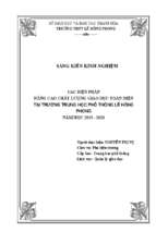 Skkn các biện pháp nâng cao chất lượng giáo dục toàn diện tại trường thpt lê hồng phong năm học 2019  2020
