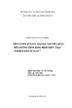 Skkn rèn luyện kỹ năng giải bài tập liên quan đến đường tròn bằng hình thức trắc nghiệm khách quan